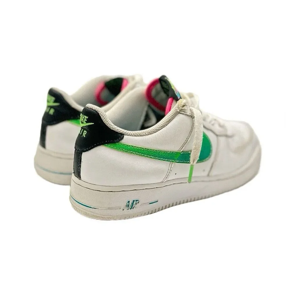 Nike Air Force 1 '07 LV8 White Aquamarine Green Strike DJ5154-100 Size US 7Y‎